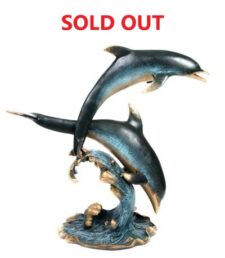 30 Inch High Artistic Statue of Dolphins