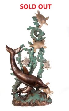 50 Inch High Metal Sea Life Sculpture
