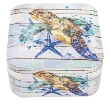 5 1/4 Inches Wide x 2 1/2 Inches High Sea Turtle Jewelry Box