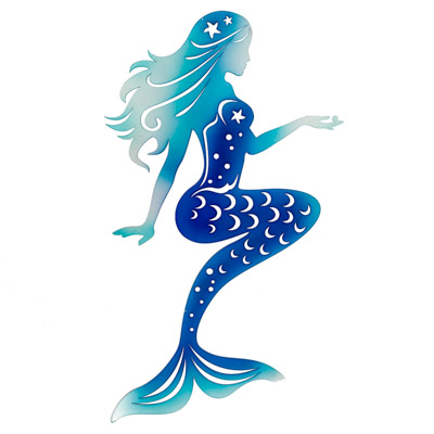26 1/2 Inches High x 15 1/2 Inches Wide Powder-Coated Metal Mermaid Wall