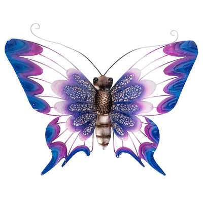 23 1/2 Inches Wide Metal Wall Purple Butterfly