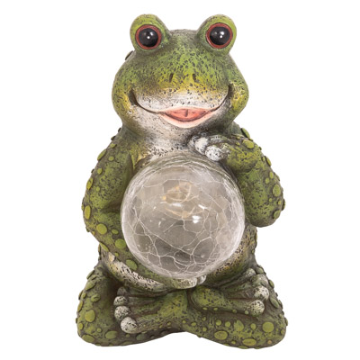 8 1/2 Inches High Frog Solar Light Figurine