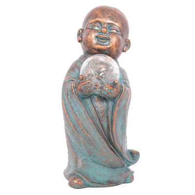 11 3/4 Inches High Buddha Solar Light Figurine
