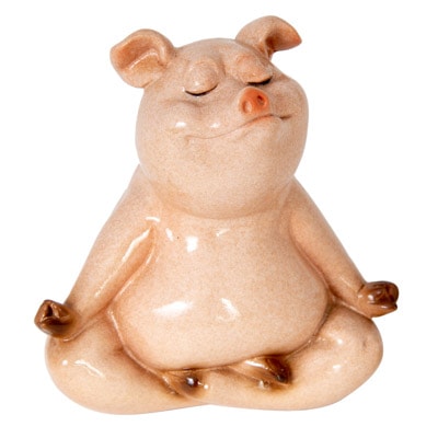 Meditating Pig Figurine