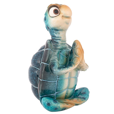 6 Inches High Big Eyed Yoga Turtle Figurine