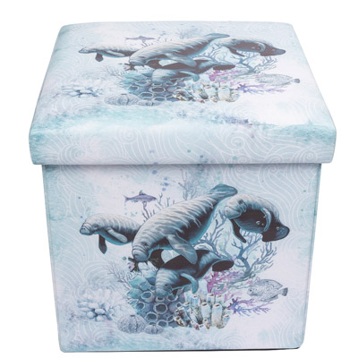 14 Inches High x 14 Inches Wide x 14 Inches Deep Manatees Storage Box