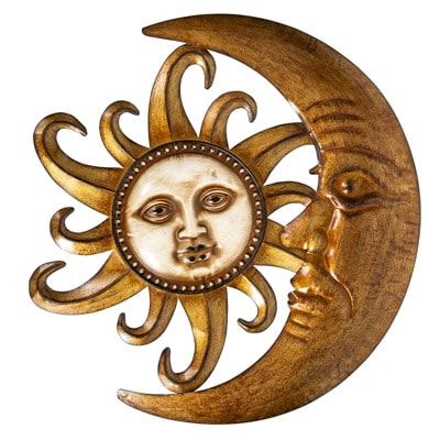 20 1/2 Inches High x 19 1/2 Inches Wide Wall Hanging Sun and Moon