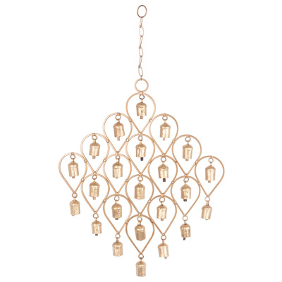 20 Inches Long x 16 Inches Wide Wind Chime with Beads and Bells
