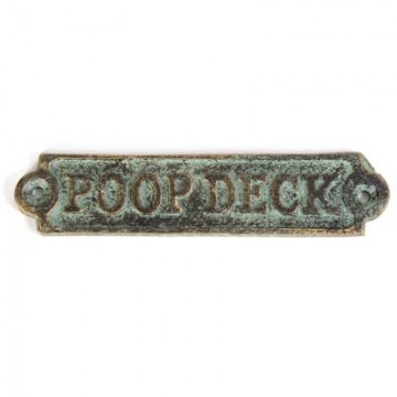 Verdigris Poop Deck Plaque