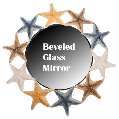 37 Inches Wide Metal Starfish Beveled Mirror