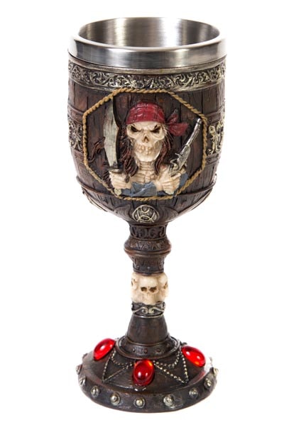 6 3/4" High Pirate Skull Goblet