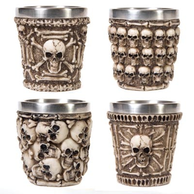 2 Inches High Assorted Skull and Bone Shot Glass