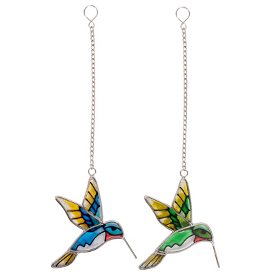 3 3/4 Inches High Assorted Stained Glass Hummingbird
