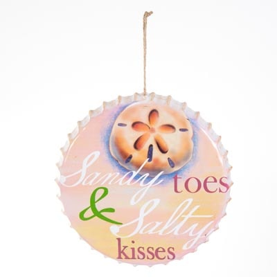 Sand Dollar Salty Kisses Metal Bottle Cap