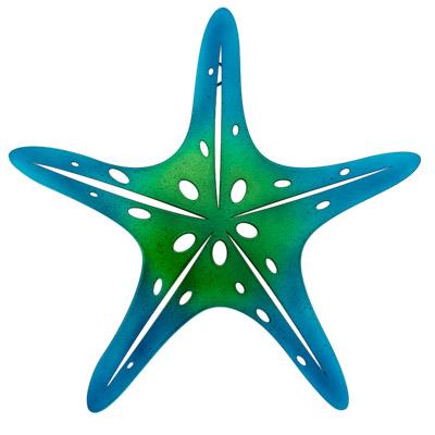 13 Inches Wide Powder Coated Laser Cut Metal Wall Starfish
