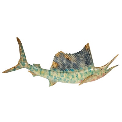38 3/4 Inches Wide x 16 1/2 Inches High Metal Billfish Wall Decor