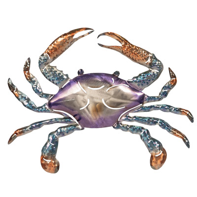 16 1/2 Inches Wide x 12 1/2 Inches High Decorative Metal Wall Crab