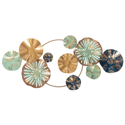 46 1/2 Inches W x 21 1/2 Inches H Metal Disks Wall Decor