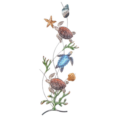 39 1/2 Inches High x 13 1/4 Inches Wide Triple Wall Sea Turtles Decor