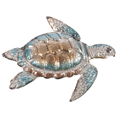 9 1/2" W x 7 3/4" H Metal Wall Sea Turtle