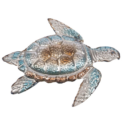 11 1/2" W x 10" H Metal Wall Sea Turtle