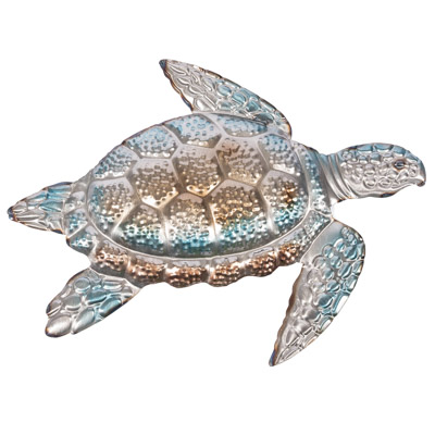 13 3/4 Inches W x 11 Inches H Metal Wall Sea Turtle