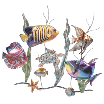 28 1/2 Inches W x 25 Inches H Colorful Undersea Wall Decor