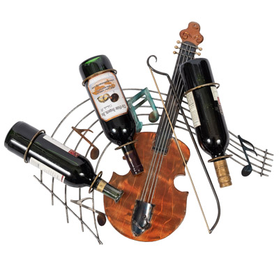 22 Inches x 17 3/4 Inches Wall Violin Wine Holder
