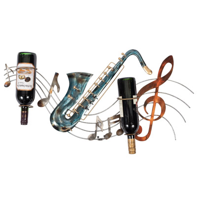 31 1/2 Inches W x 15 1/4 Inches H Wall Saxophone Wine Holder