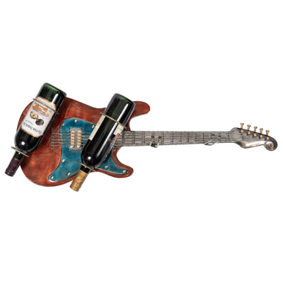 31 Inches W x 12 Inches H Wall Guitar Wine Holder