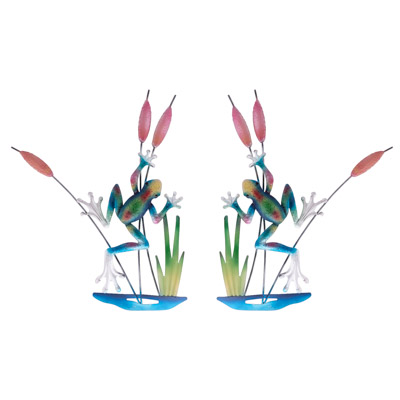 19 1/4 Inches High Assorted Metal Frog Wall Art