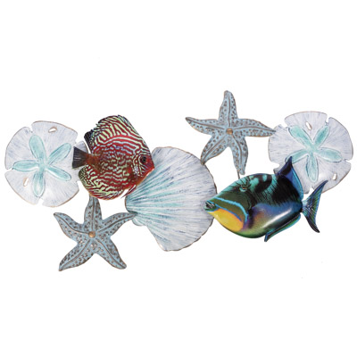 31 3/4 Inches W x 15 3/4 Inches H Colorful Under Sea Wall Decor