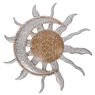 27 1/4 Inches Wide Moon and Sun Wall Hanging