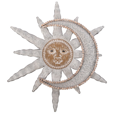 28 Inches Wide Sun Face and Moon Wall Hanging