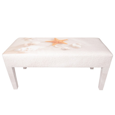 18 Inches High x 39 Inches Wide x 16 Inches Deep Sandy Beach Scene Bench