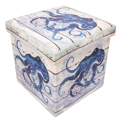 14 Inches High x 14 Inches Wide x 14 Inches Deep Blue Octopus Storage Box