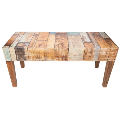 18 Inches High x 39 Inches Wide x 16 Inches Deep Wooden Planks Design Jointed Bench