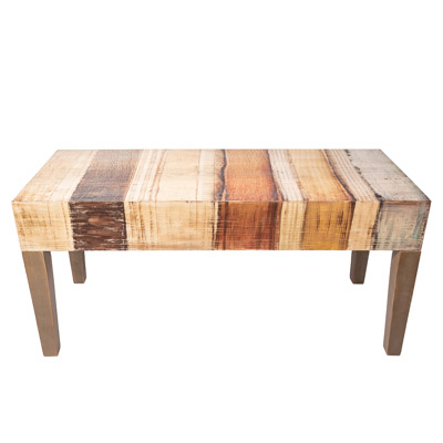18 Inches H x 39 Inches W x 16 Inches D Wooden Planks Design Mocha Bench