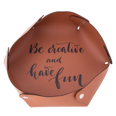 Fold Up Leatherette Bowl Basket