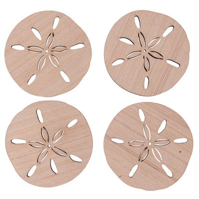4 Inches Wide Set of Four Sand Dollar Coasters