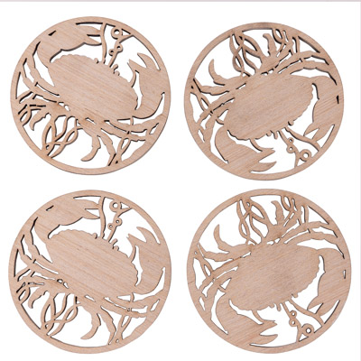 4 Inches Wide Set of Four Crab Coasters