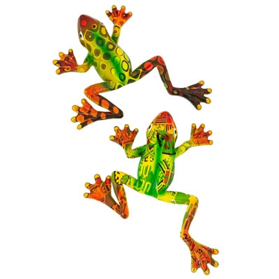 7 Inches Wide Assorted Colorful Patterned Frog Figurine