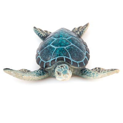4 1/4 Inches Long Blue Sea Turtle Figurine