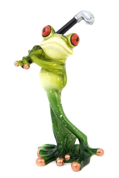 6 1/4 Inches High Frog Swinging Golf Club