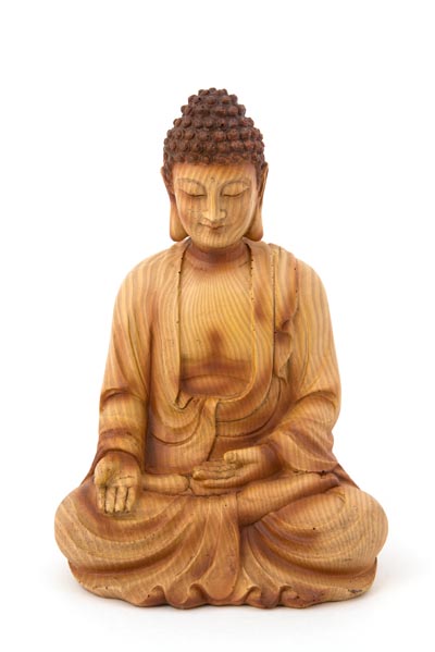 7 3/4 Inches High Wood Look Buddha Figurine