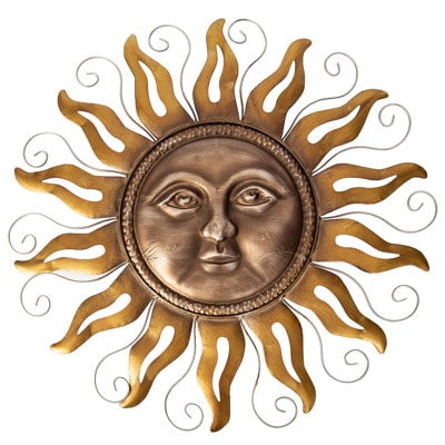 29 Inches Diameter Decorative Wall Sun With Scroll Rays