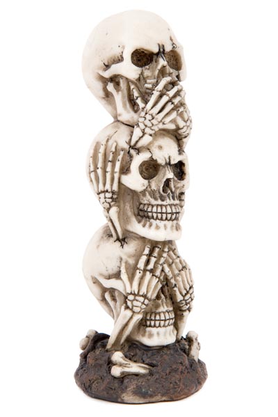 Stacked No Evil Skulls