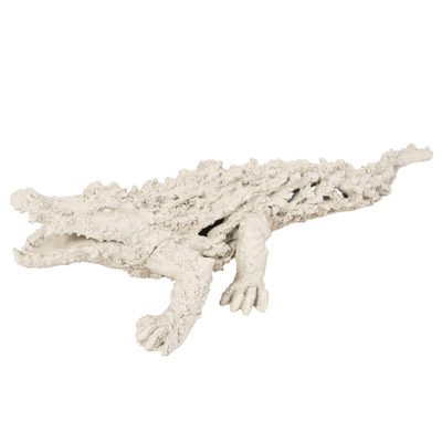 20 Inches Long Coral Look Alligator Figurine