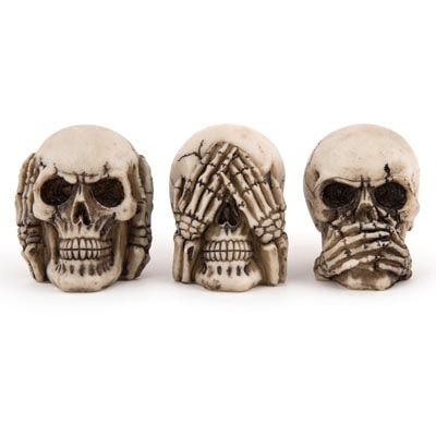 Set of 3 No Evil Skulls