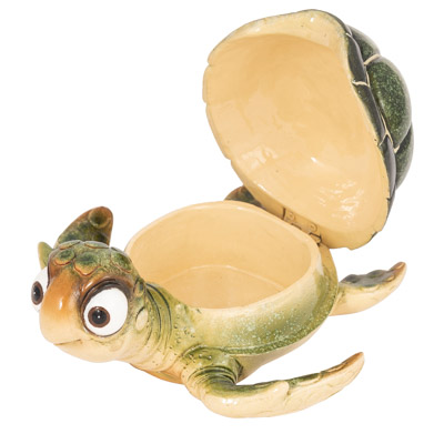 6 1/2 Inches Long Big-Eyed Green Turtle Dish